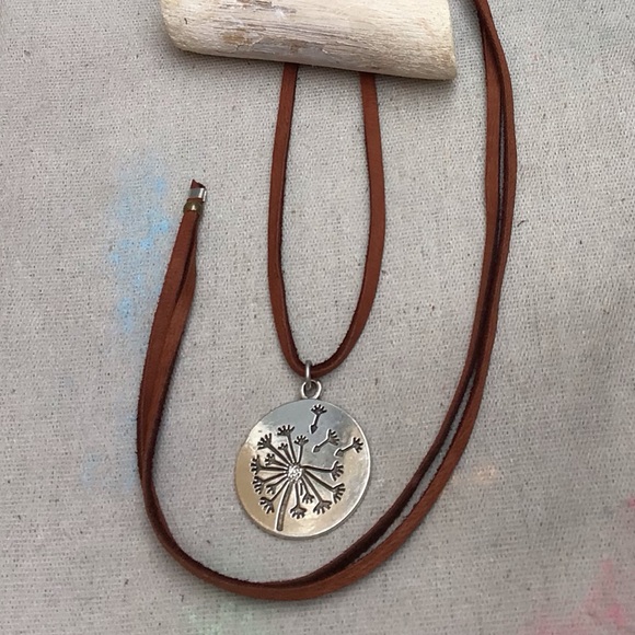 Dandelion Leather Cord Sundance Charm Necklace Sale - Picture 4 of 8